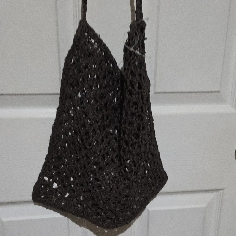 FREE PEOPLE‎ Brown Crochet Tote Bag